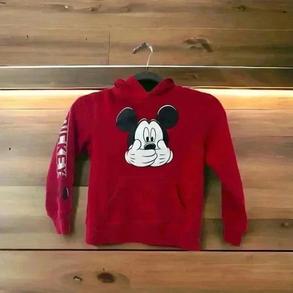 Disney Mickey Mouse Face Cover Youth Hoodie with Sleeve Print - Picture 1 of 6